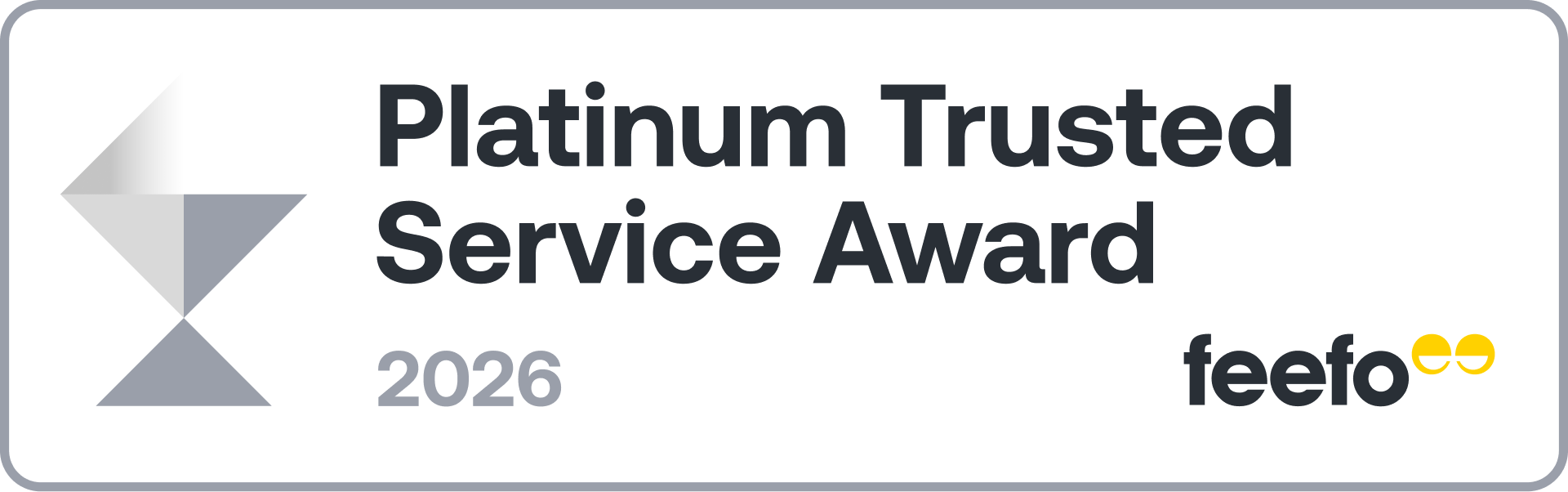 Platinum Trusted Service Award 2026 Full colour Landscape